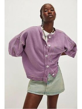 NWT!!! Free People Lavender Button-Front Cardigan Jacket